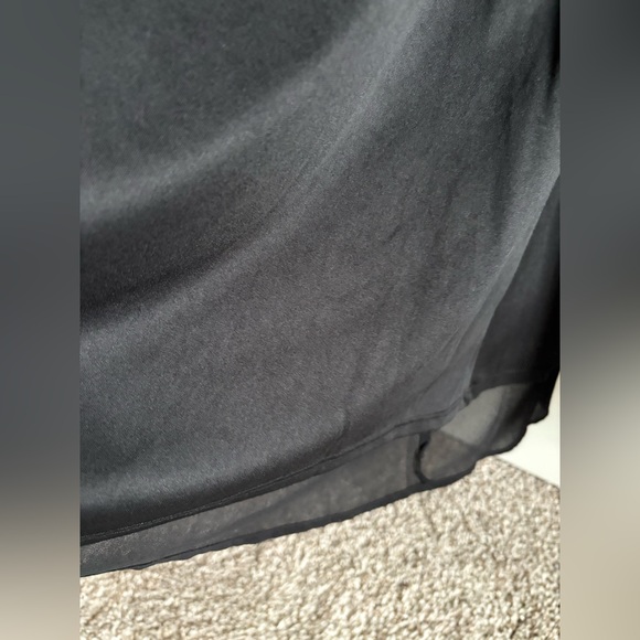 Lulu's Black Long Ruffle Dress w/Front Slit - Picture 15 of 15